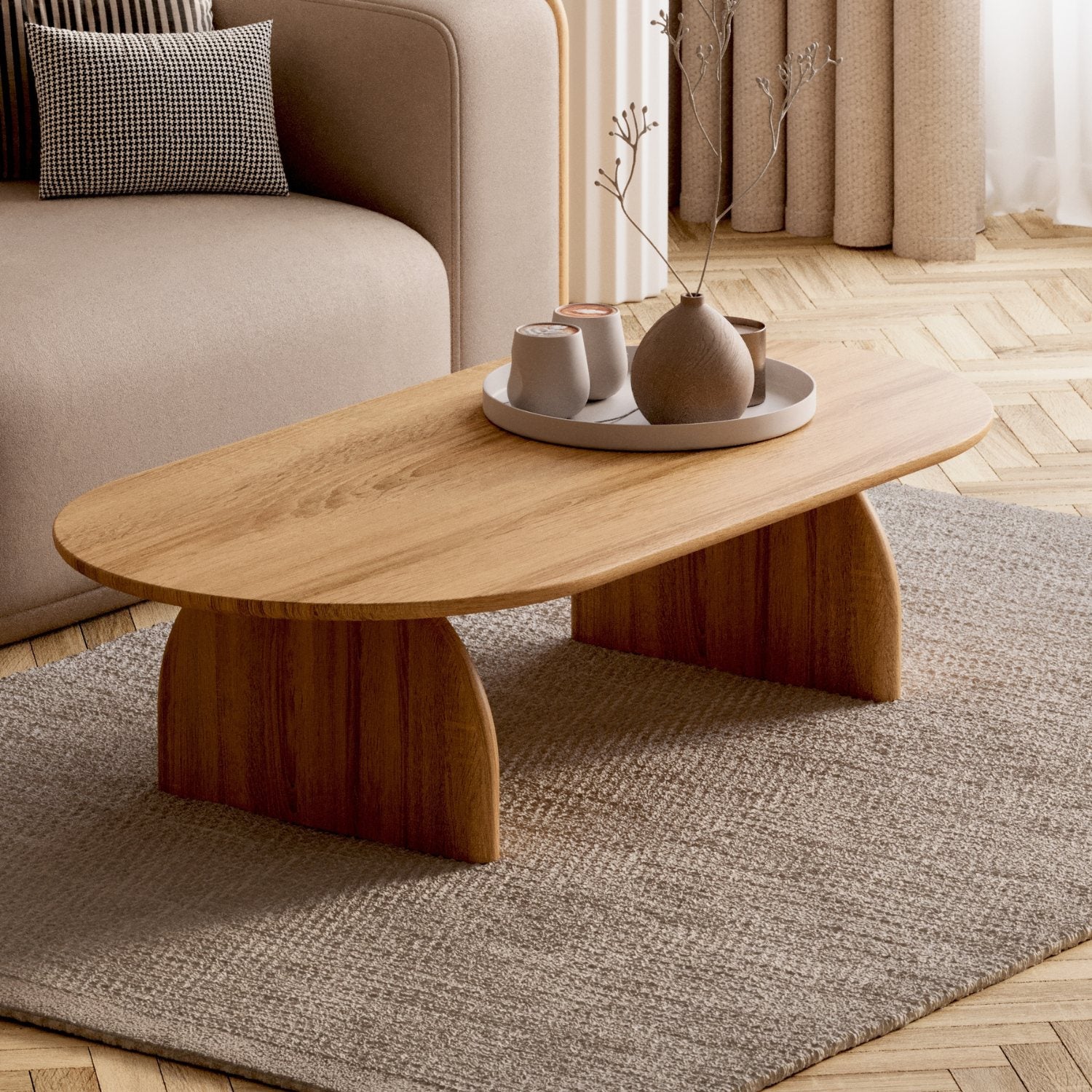 Massiivitammesta valmistettu sohvapöytä 'RUNA'