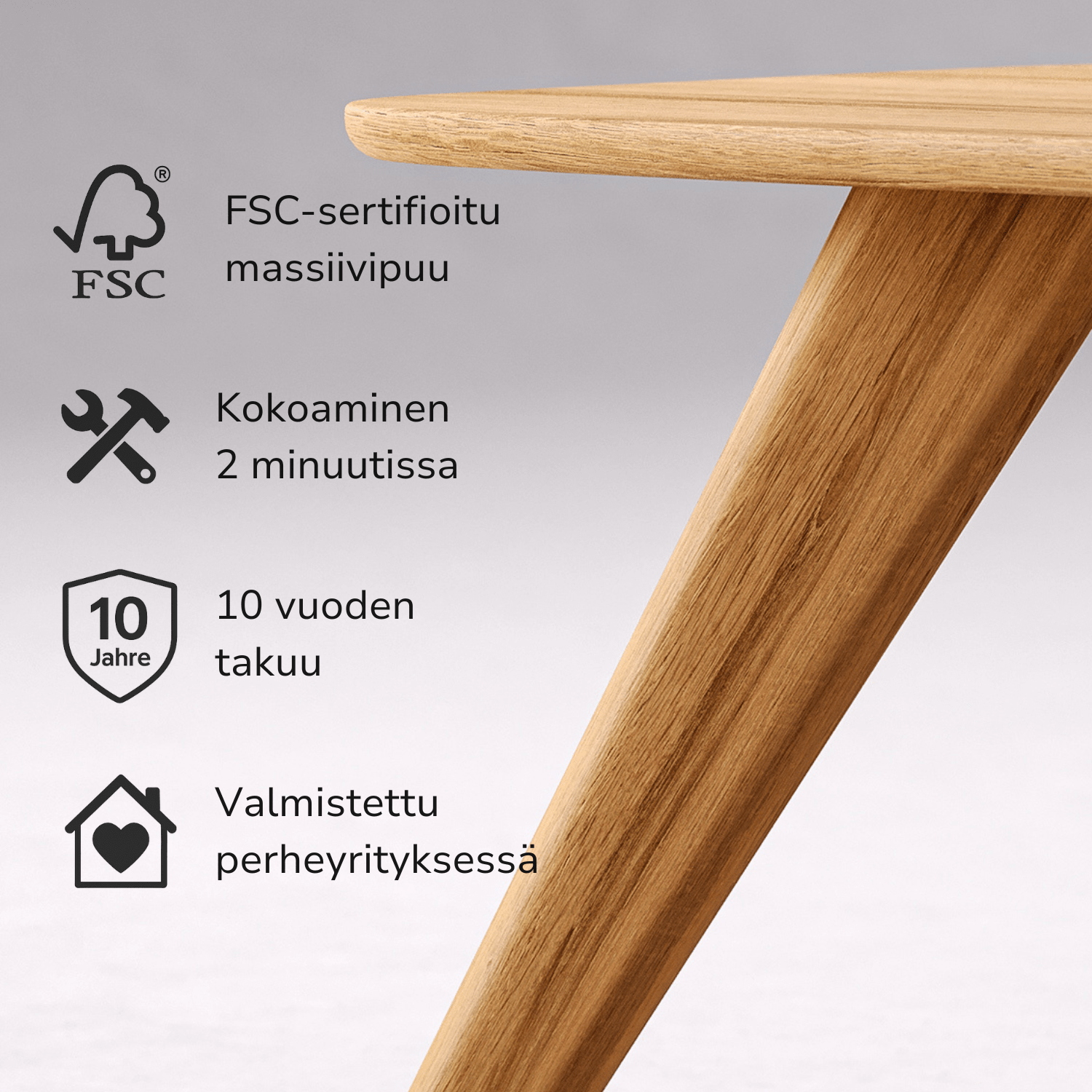 Massiivitammesta valmistettu sohvapöytä 'LIV'