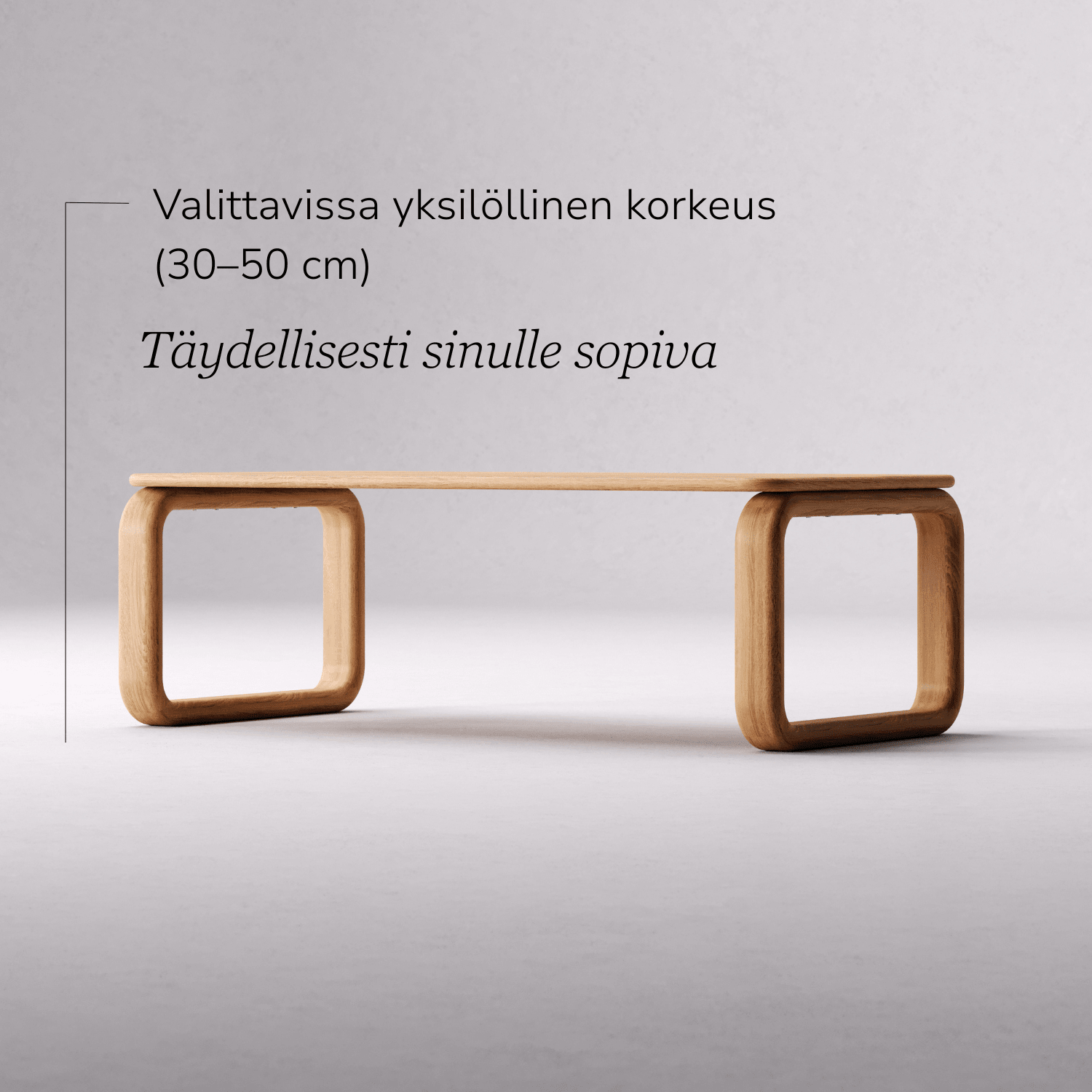 Massiivitammesta valmistettu sohvapöytä 'VESA'