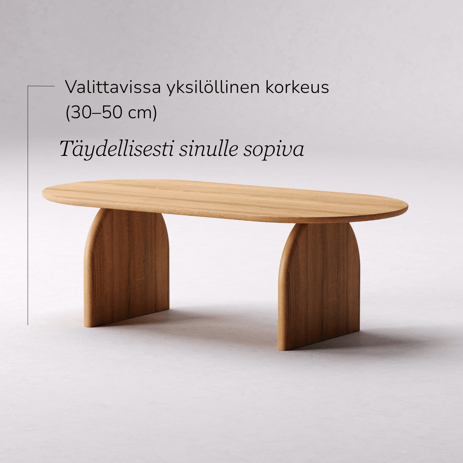 Massiivitammesta valmistettu sohvapöytä 'RUNA'