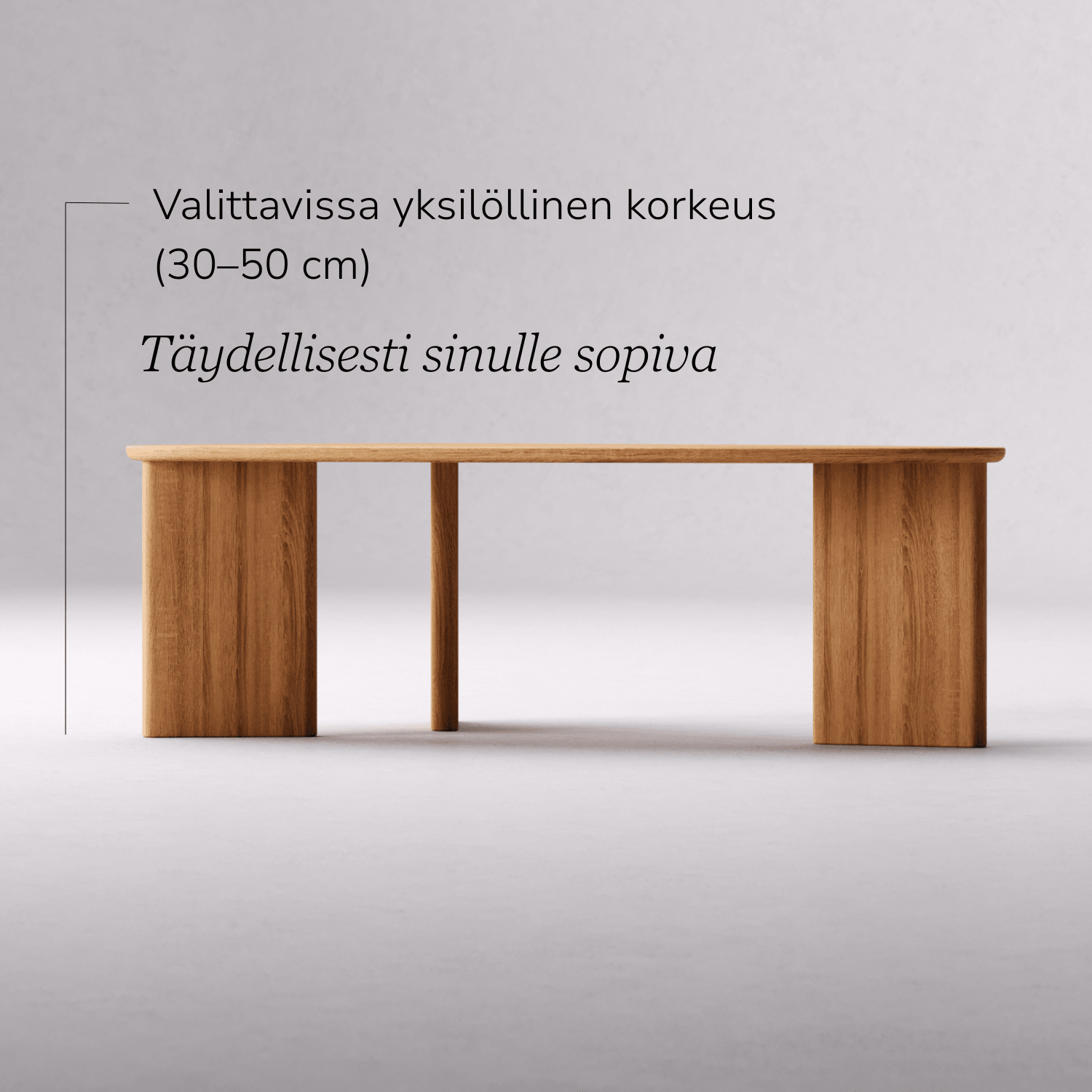 Massiivitammesta valmistettu sohvapöytä 'TOVA'